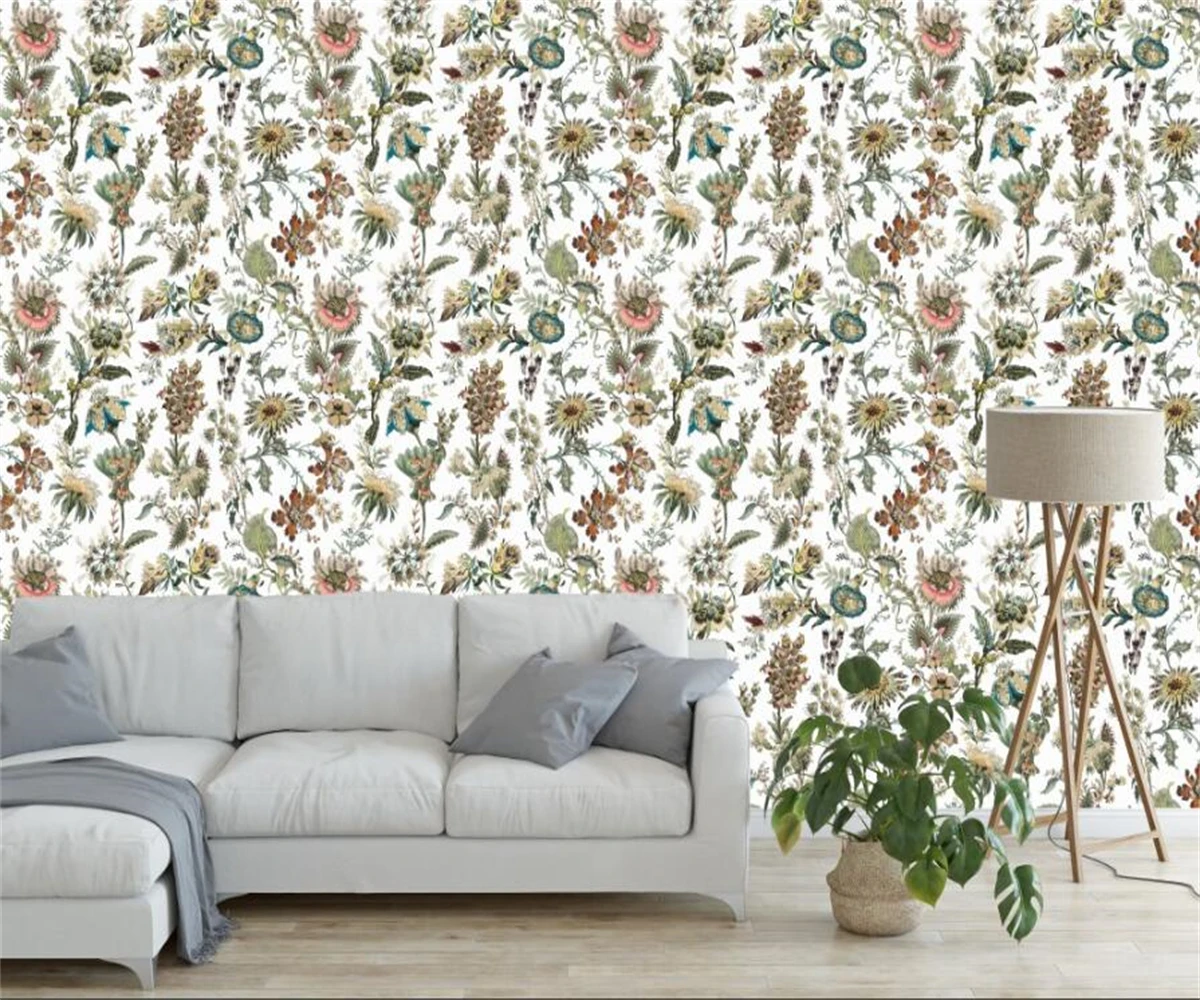 Beibehang Customize the Latest Bedroom and Living Room Decorative Paintings Abstract Leaf and Plant Background Wallpaper