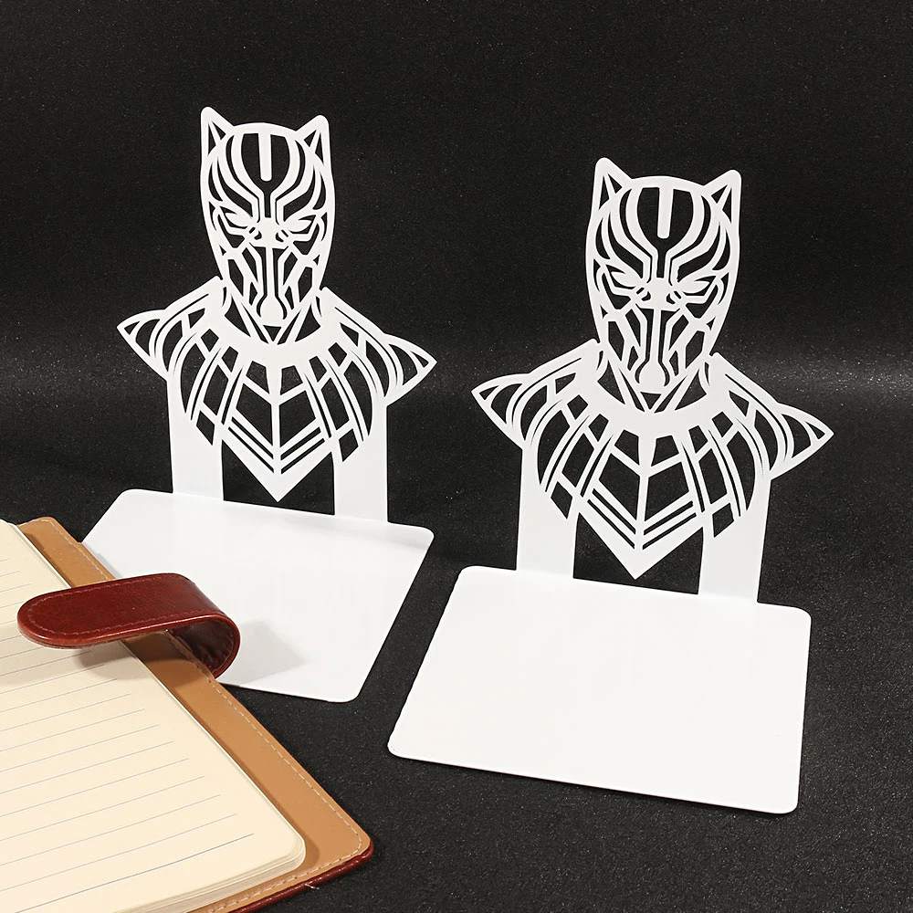 

Marvel Black Panther Metal Bookends for Shelf Classic Figure Collection Decoration Books Support Stands Gifts for Fans