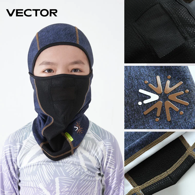 VECTOR Children Winter Cycling Mask Fleece Thermal Keep Warm Windproof Cycling Face Mask Balaclava Ski Mask Fishing Skiing Hat