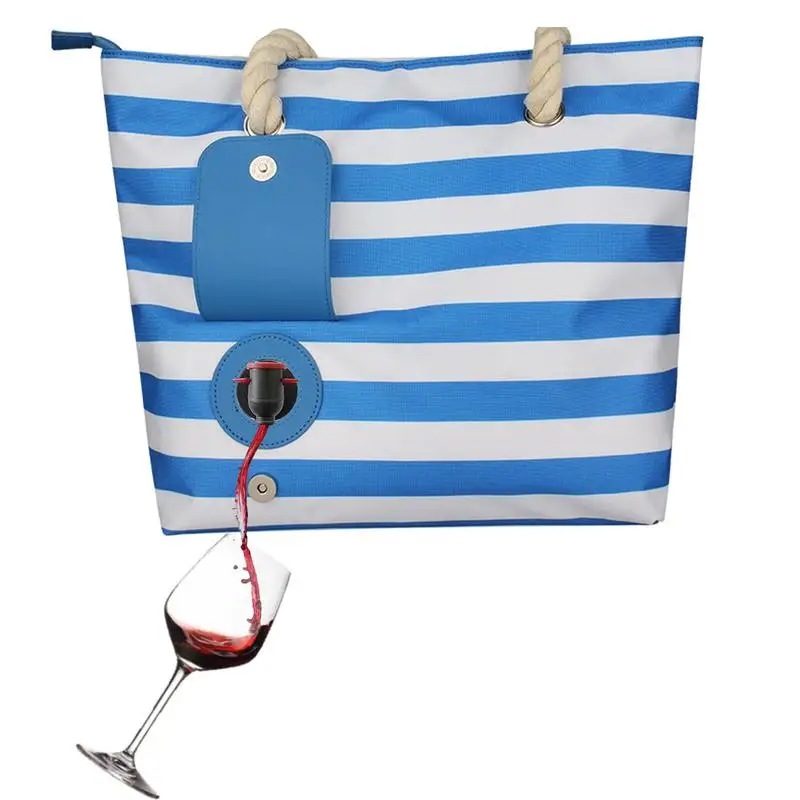 

Wine Canvas Bag Insulated Drink Purse With Spout Holds Fashionable Wine Beach Tote Bag 2 Bottles Of Wine Alcohol Accessories set