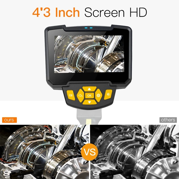 

WATERPROOF 1m/5m/10m dual Lens 1080P Industrial Endoscope Endoscopic Plumbing Drain Video Inspection Camera with 4.3inch Screen