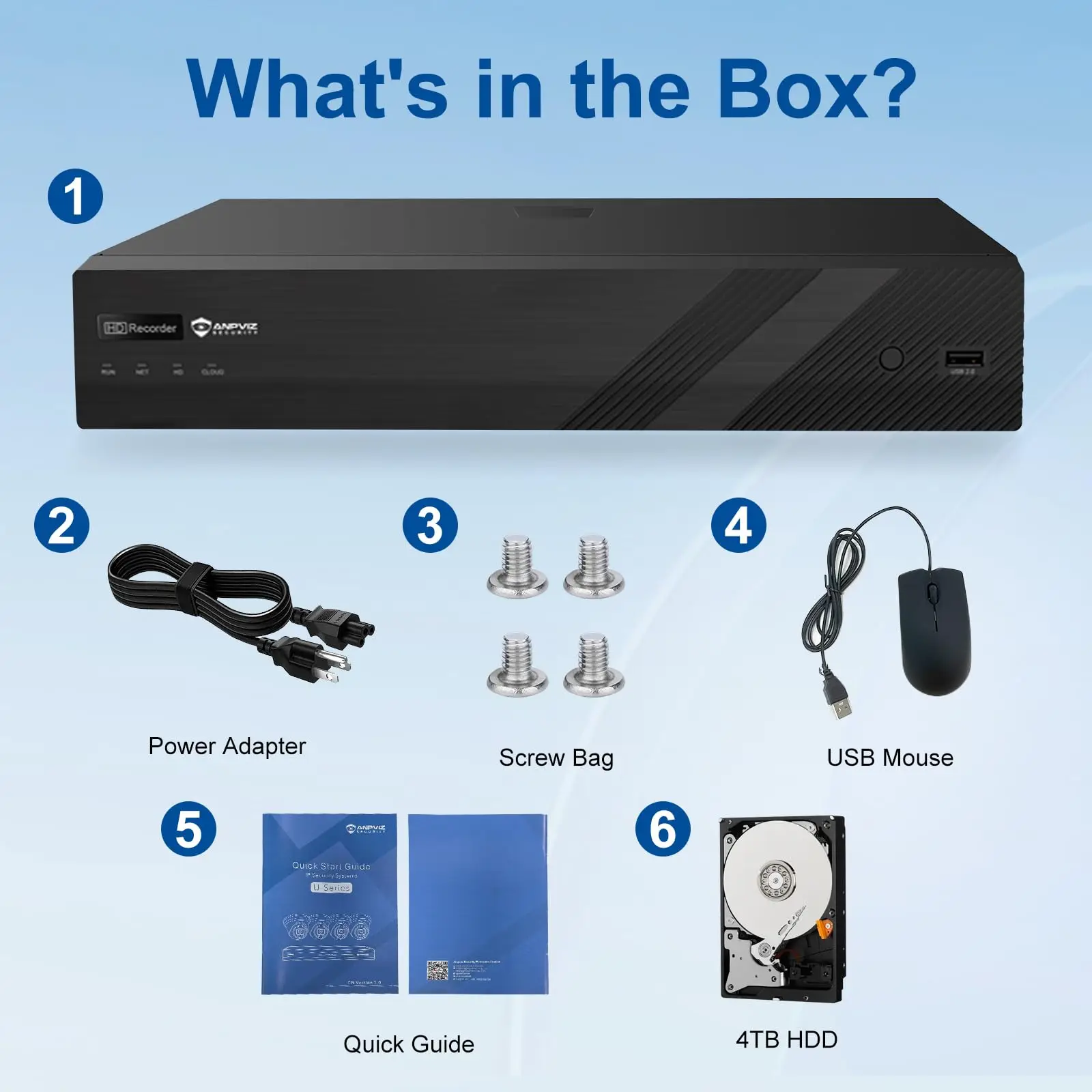 Anpviz 4K 16CH POE NVR Network Video Recorder IP Camera CCTV System HD Video Output P2P View AI Human Vehicle Detection H.265+