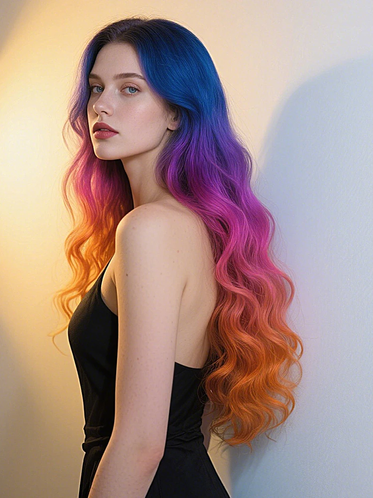 VRIJHEID Synthetische krullende vlechthaarextensies 24 inch/60 cm lang diep golvend twist gehaakte vlechten haar ombre bruin regenbooghaar - afbeelding 2