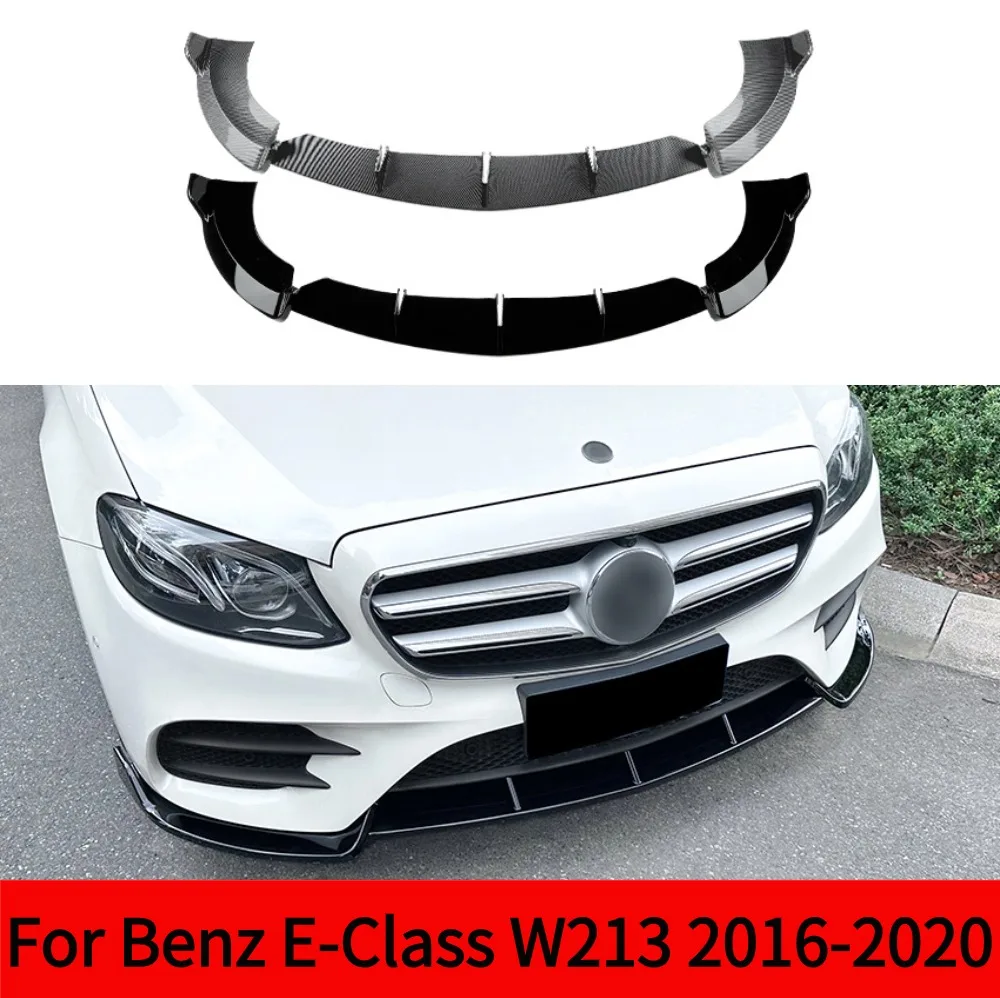 For Mercedes Benz E-Class W213 E260 E300 E43 AMG Front Bumper Splitter Lip Diffuser Body Kit Spoiler Decoration Accessories  201