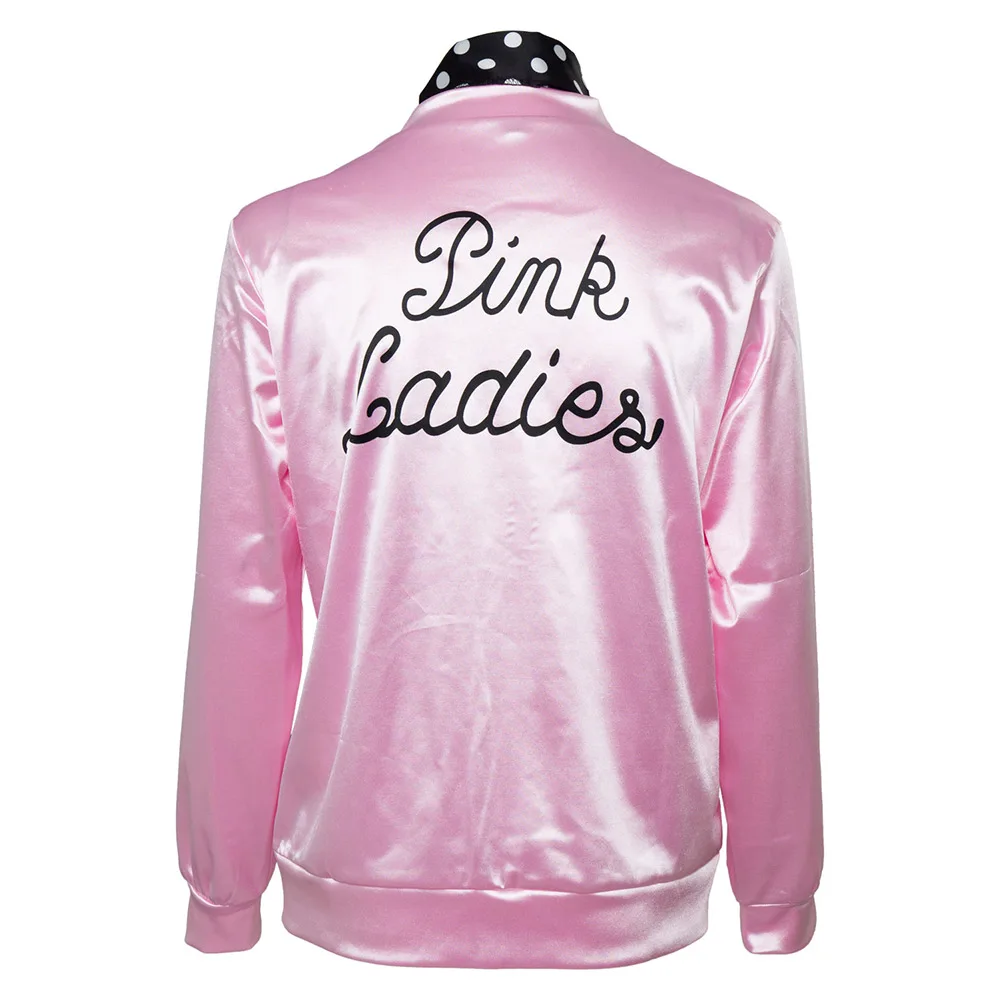 Pink Ladies Grease Cosplay Costume Kids Adult Retro Jacket Fancy Cheerleader travestimento per le donne autunno Coat Halloween Party Suit