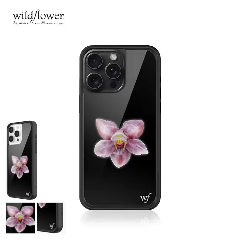 

Wildflower 3D Orchid Cartoon wf Phone Case for iPhone 16 15 14 13 12 Pro Max Plus 16pro 15pro WF Happiness Flower Orchid Cover