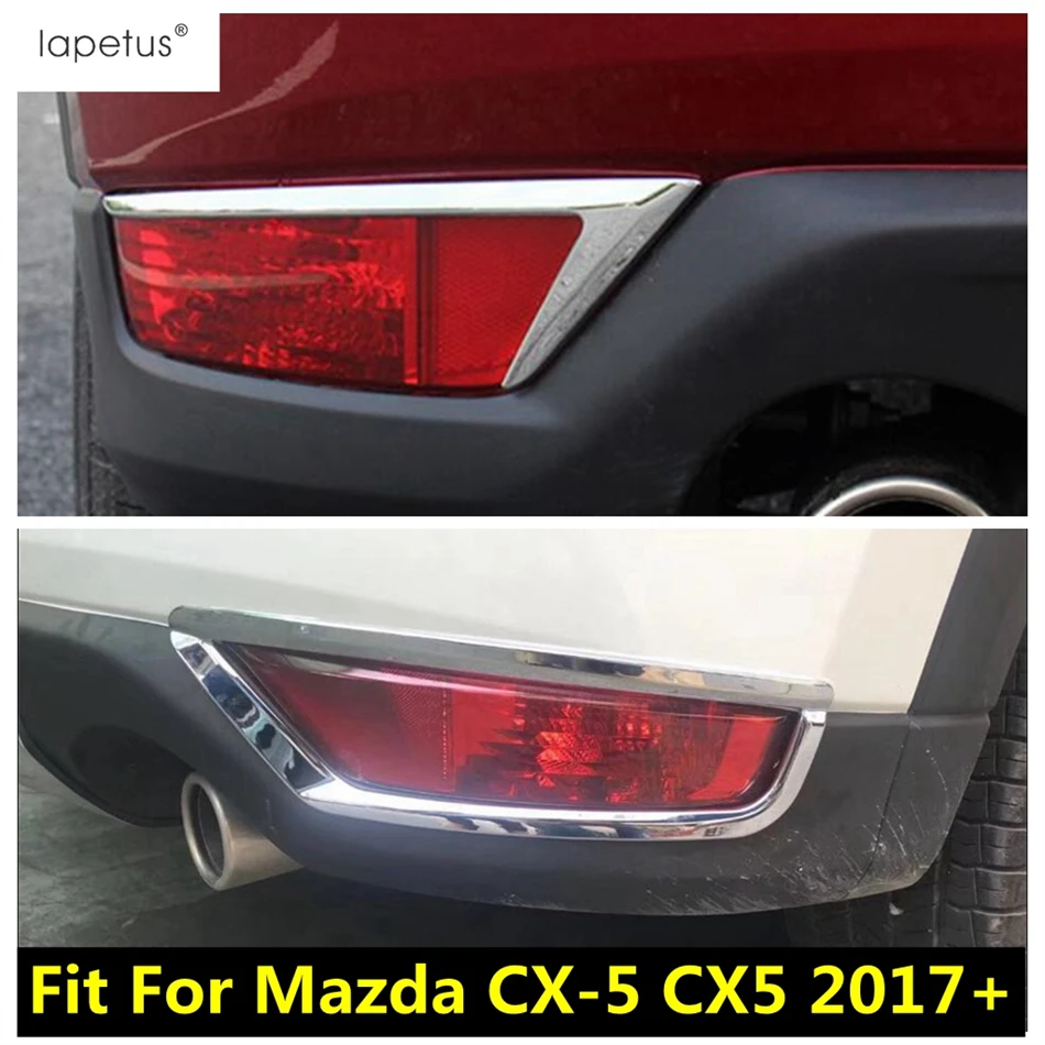 

For Mazda CX-5 CX5 2017 - 2021 Rear Fog Light Lamp Eyelid Eyebrow Strip Decoration Cover Trim ABS Chrome Accessories Exterior