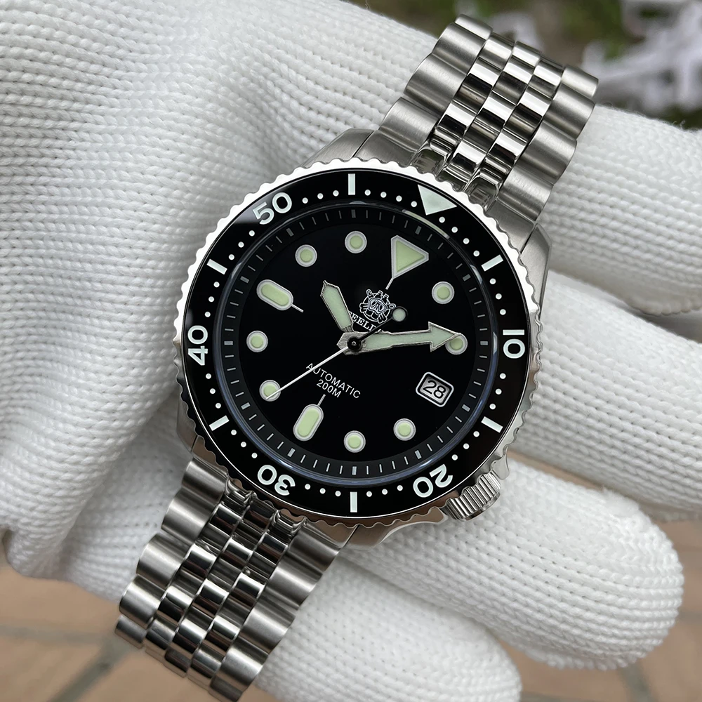 Mechanical Watch For Men STEELDIVE SD1996 Japan NH35 Automatic Movement Ceramic Bezel 200M Waterproof Classic Dive Small Abalone