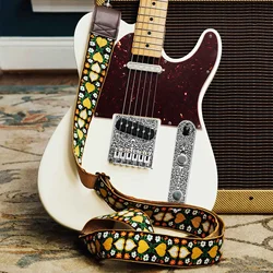 6 String Electric Guitar Roller Saddle Bridge with Beautiful Decorative Pattern with Control Plate Set for Telecaster Style