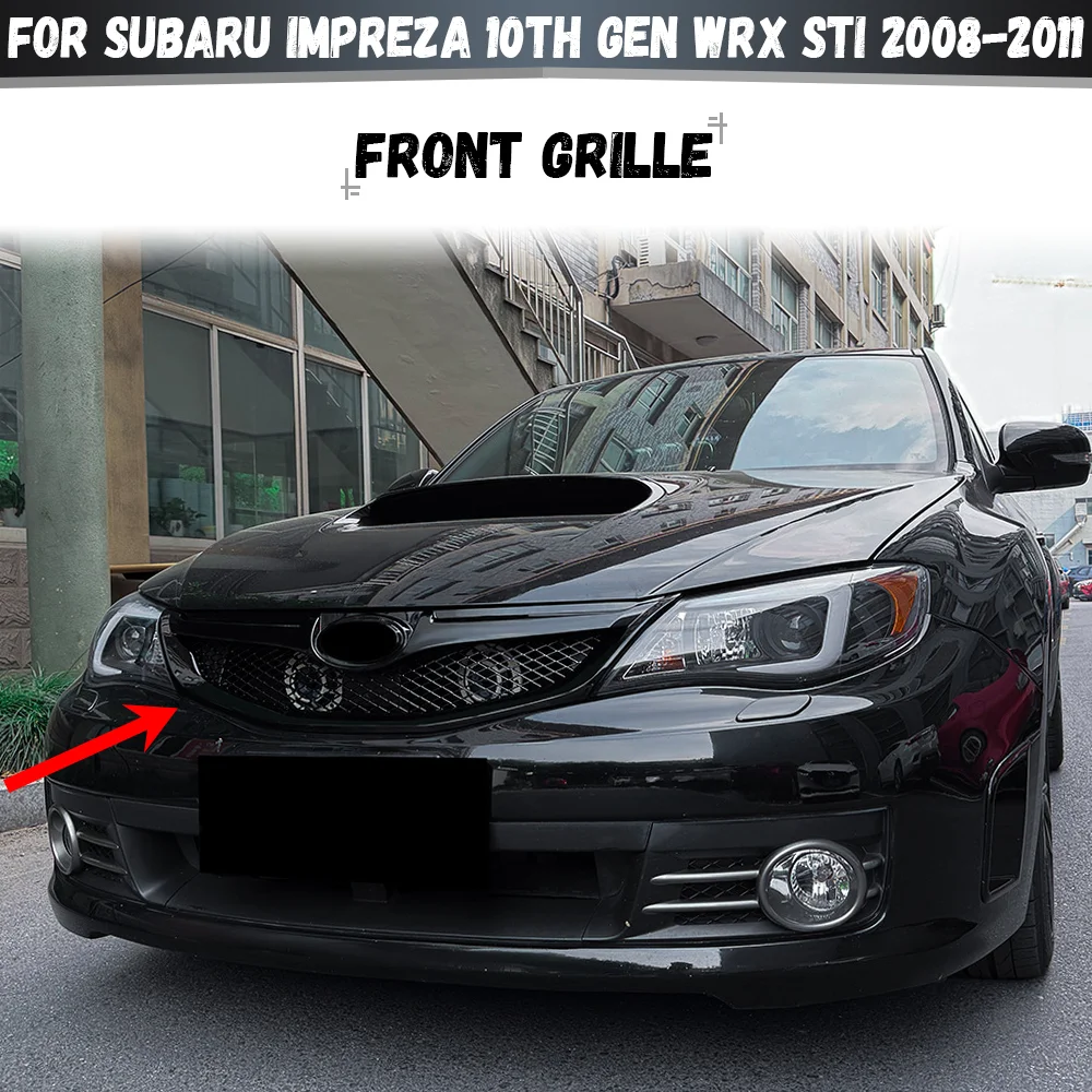 

Front Grille Racing Grills Front Upper Bumper Hood Mesh Grid For Subaru Impreza 10TH GEN WRX STi 2008 2009 2010 2011