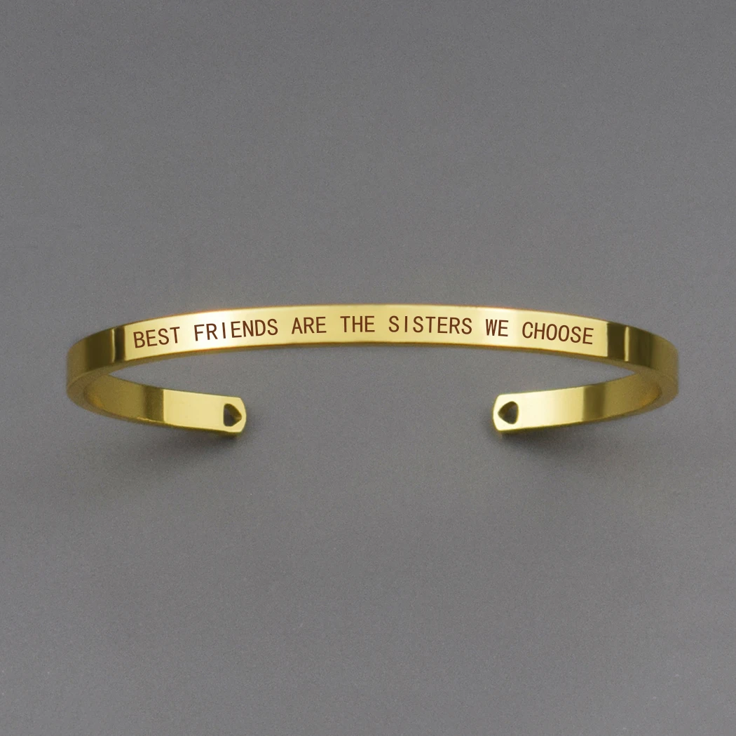 Best Friends Are The Sisters We Choose Friendship Bracelet Best Friends Cuff Bracelet Bangle Engraved Gifts for Best Friends