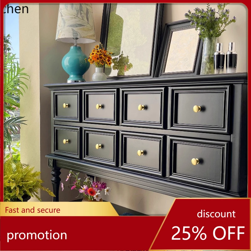 

CZ Solid Wood Entryway Cabinet Living Room Hallway Chest of Drawers Partition Cabinet Screen Wall-Mounted Storage Rack