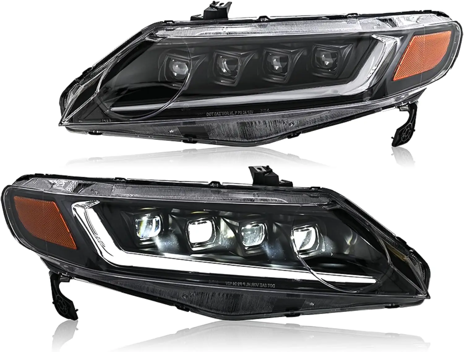 

1 комплект светодиодных фар в сборе для Honda Civic 2006-2011, четырехлучевые указатели поворота, передние фары