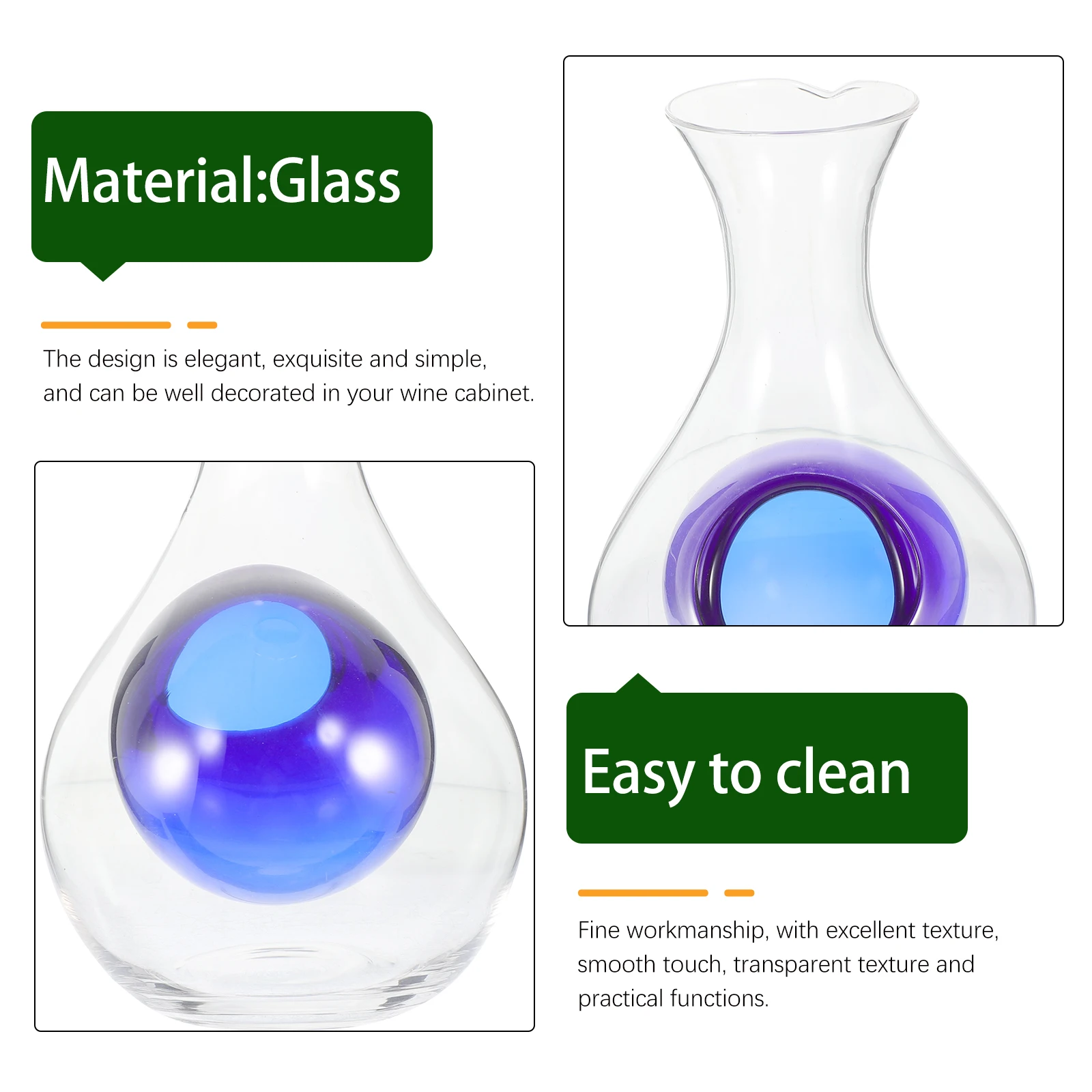 

Creative Wine Decanter Fine Workmanship Transparent Texture Fast Wine Decanter Elegant Barware Gift Idea Liquor Divider