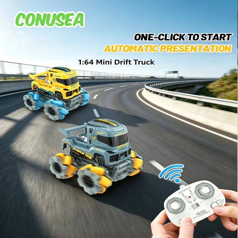 1/64 Remote Control Cars Rc Cars and Ground Vehicles Flatbed Stunt Drifting Off-road Racing Truck Radio-controlled Model Toys