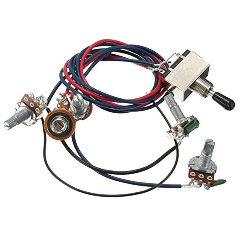 Lp elektrikli gitar manyetikleri kablo demeti kiti Dual 2v 500K tencere 3 yollu anahtarı Jack ile çift Humbucker Gibson Les Pual tarzı Gui