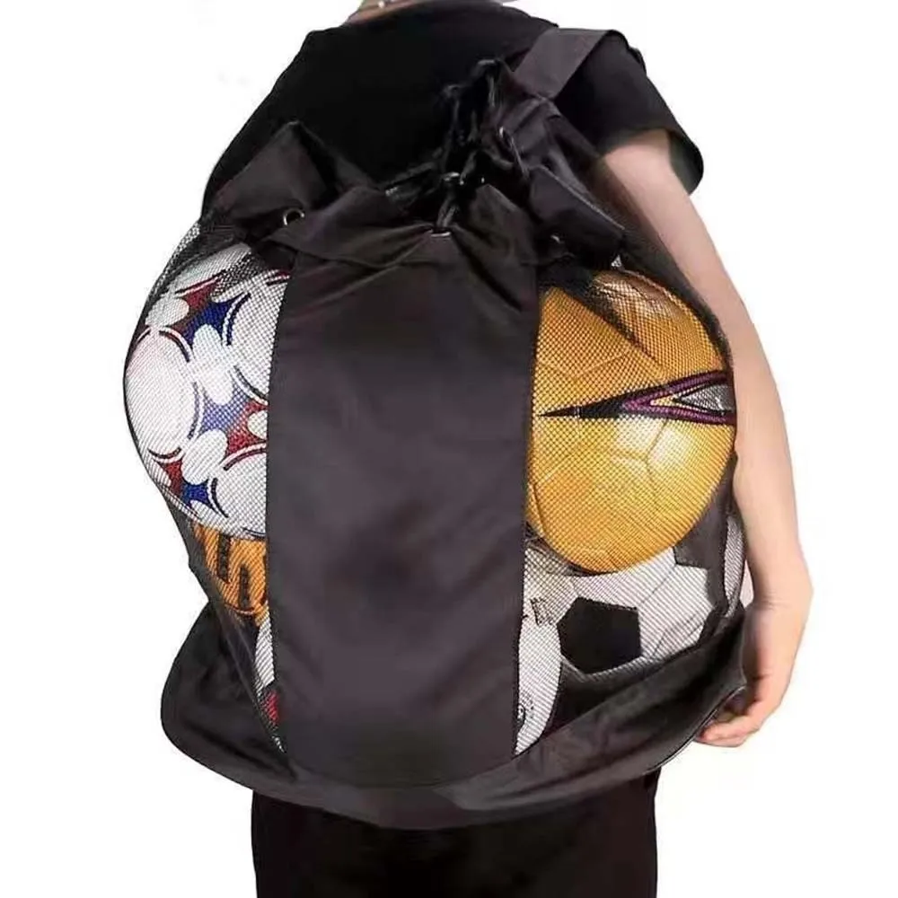 กระเป๋าเก็บลูกฟุตบอลที่ทนทาน ความจุขนาดใหญ่ ป้องกันรอยขีดข่วน กระเป๋าใส่ลูกบอลแบบสะพายไหล่ น้ำหนักเบา หนา