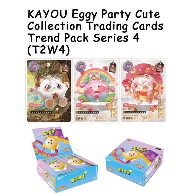 KAYOU Eggy Party Cute Cards T2W4 Collectible Trading Card Cartoon Series Paper Hobby Collection Character Gift Toy For Collector