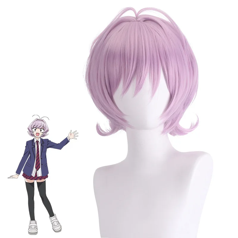 

Long Purple Synthetic Wig Anime Cosplay Costume Party Heat Resistant Natural Hairline Daily Women