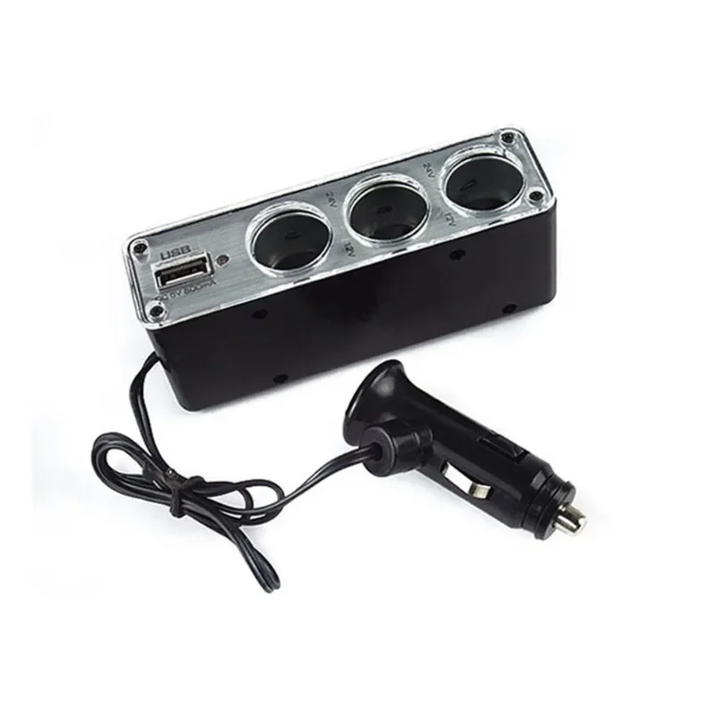 12V 24V Auto Cigarete Lightter Spliter Tee In Adattatore USB LED Per iPad Del Telefono GPS DVR Auto Auto carica Accessorio