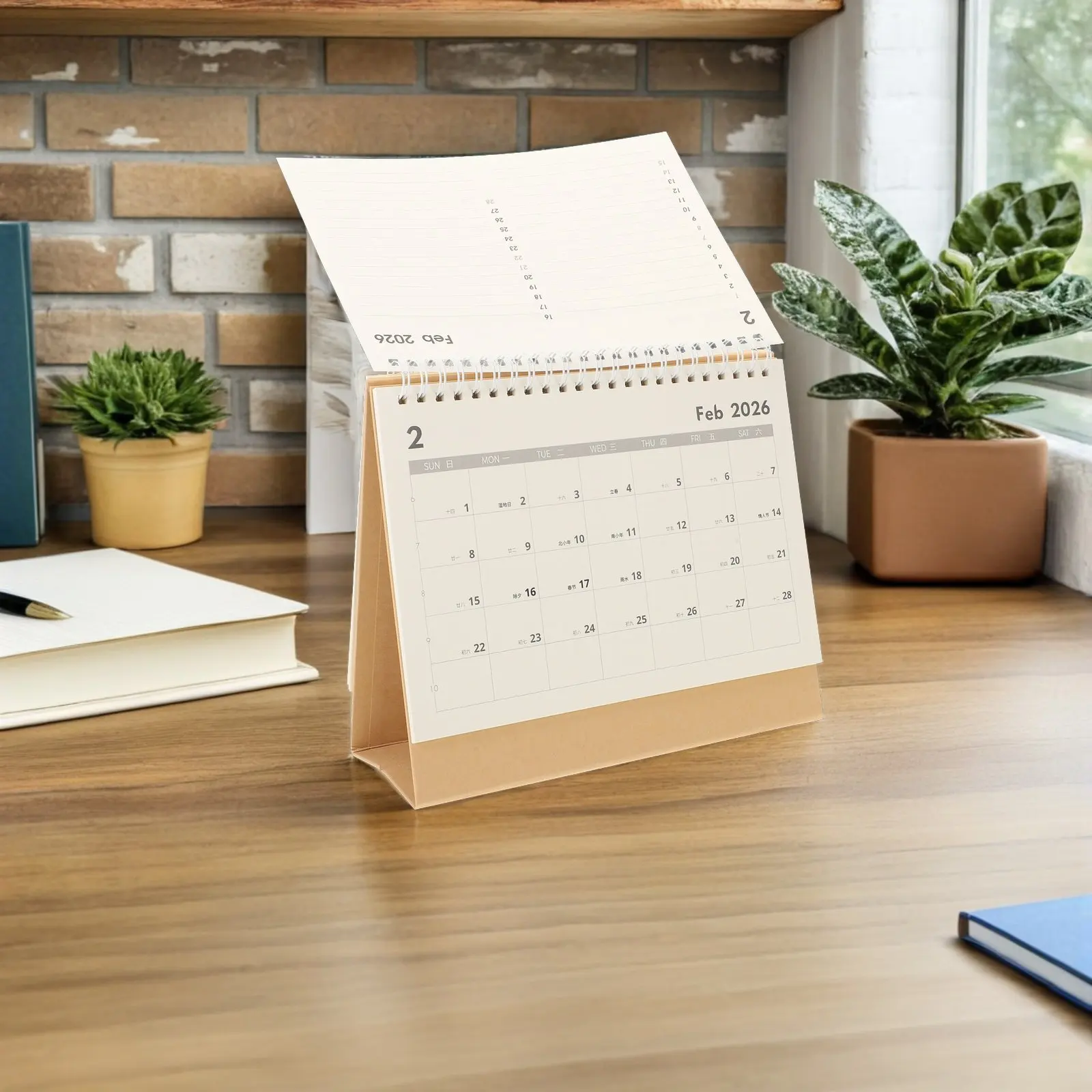 

1 Set Simple Desk Calendar 2025-2026 October to December 18 Months Horizontal Standing Monthly Planner for Desktop Office School