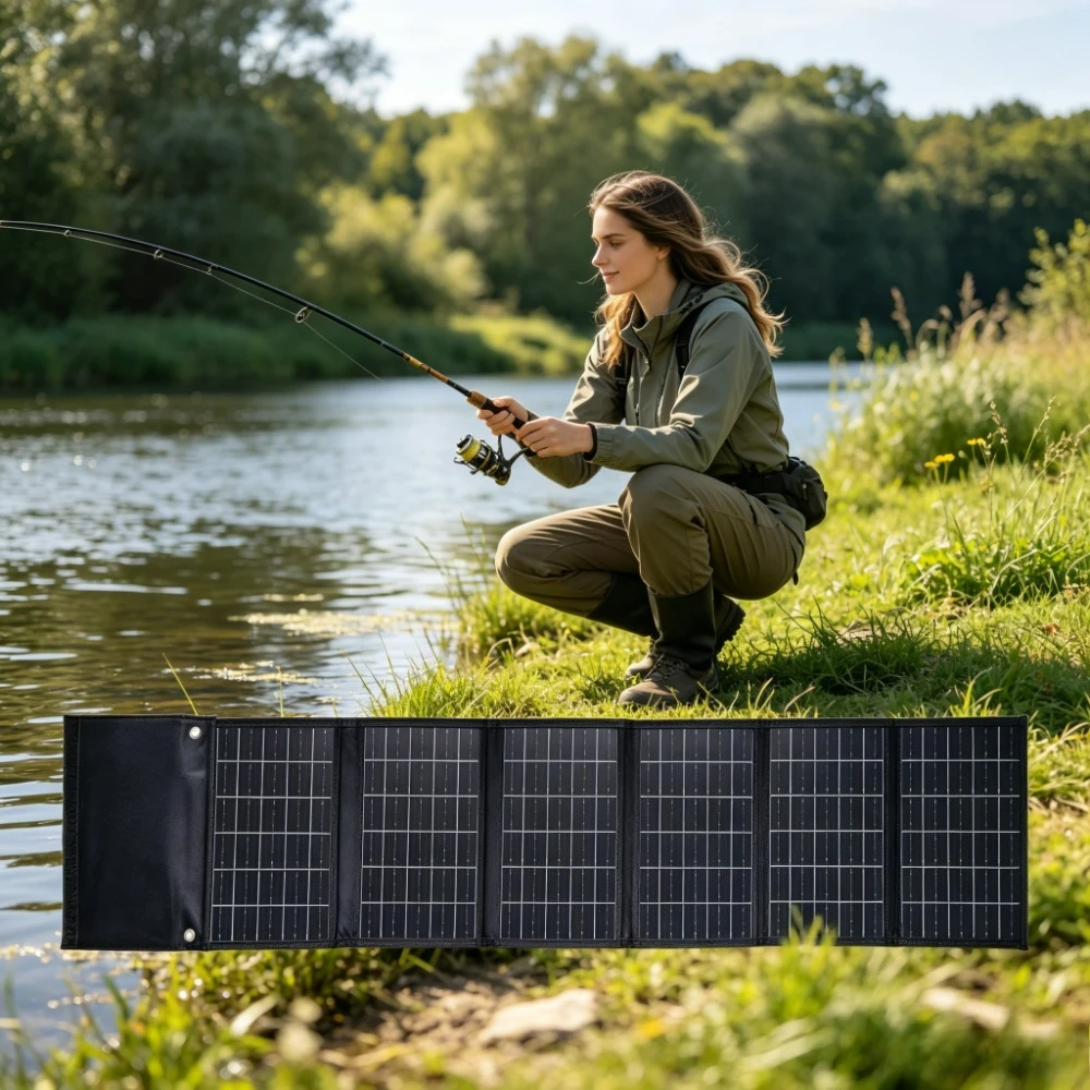 Outdoor Hiking Camping 90W 50W Foldable ETFE Solar Panel Portable Solar Charger Dual USB DC Output Emergency Backup Power