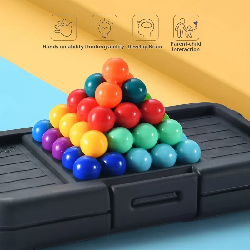 120 Challenge Montessori Toys IQ 3D Game Children's Logical Thinking Wisdom Magic Beads Quickly Pyramid Beads Gifts