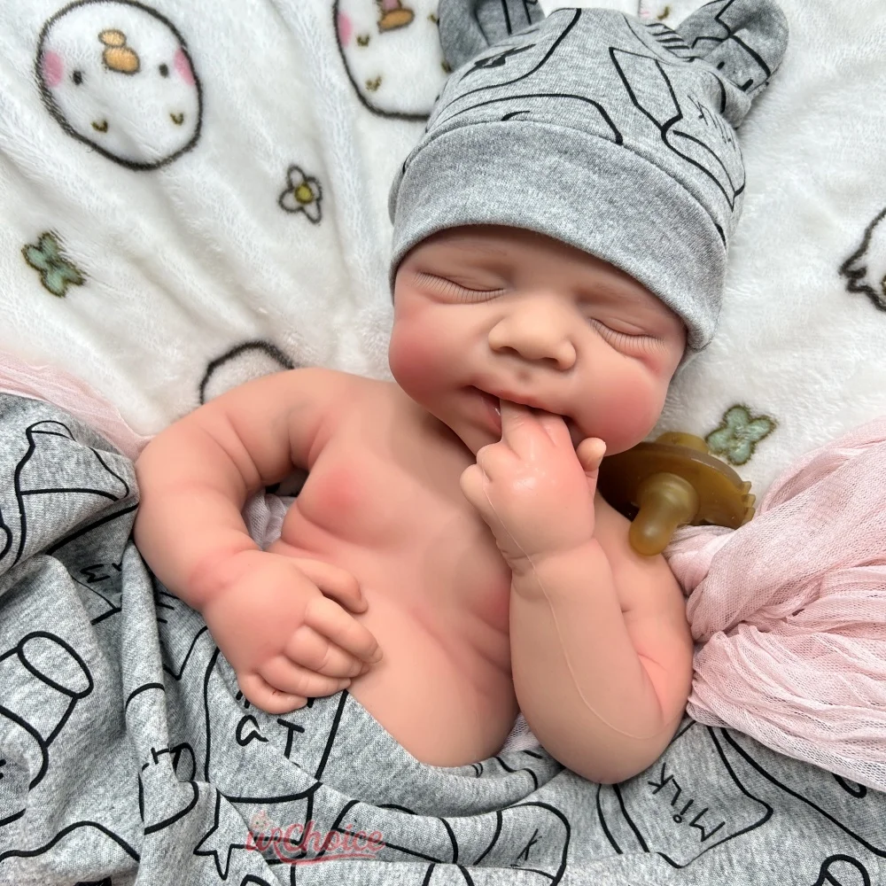 Boca aberta 47cm Pascale corpo inteiro silicone renascido menina/menino com a pele pintada boneca toque suave lavável para o presente de aniversário crianças brinquedo