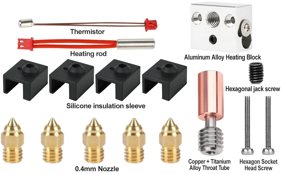 Offizielles Sprite Extruder Upgrade Heizblock-Kit für hohe Temperaturen ℃ Titan-Heatbreak-plattierte Kupferdüse für Ender 3 S1 – Detail 1