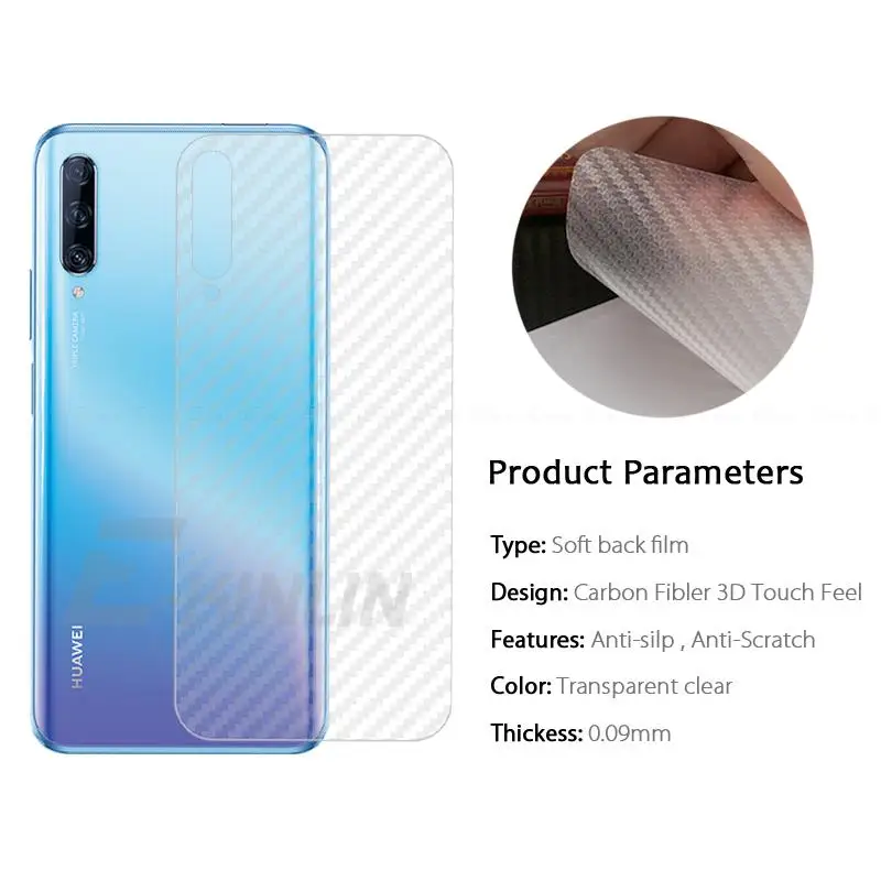 3D Carbon Fiber Back Cover Protective Film For Huawei Y6p Y7a Y8p Y8s Y5 Lite Y6 Pro Prime Rear Screen Protector Not Glass