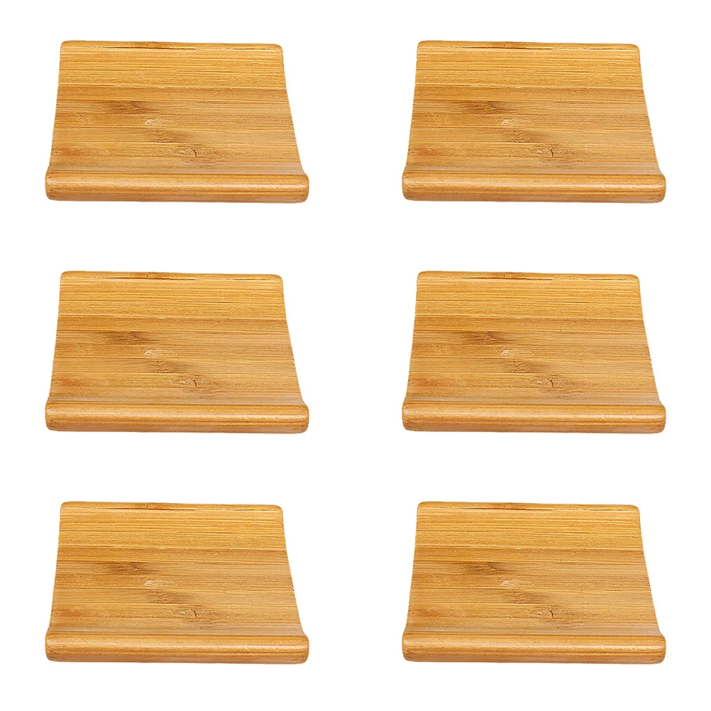 

6pcs Bamboo Coaster Set Teacup Pad Heat Insulation Mat For Coffee Cup Mug Wine Glass Home Office Decor Gift