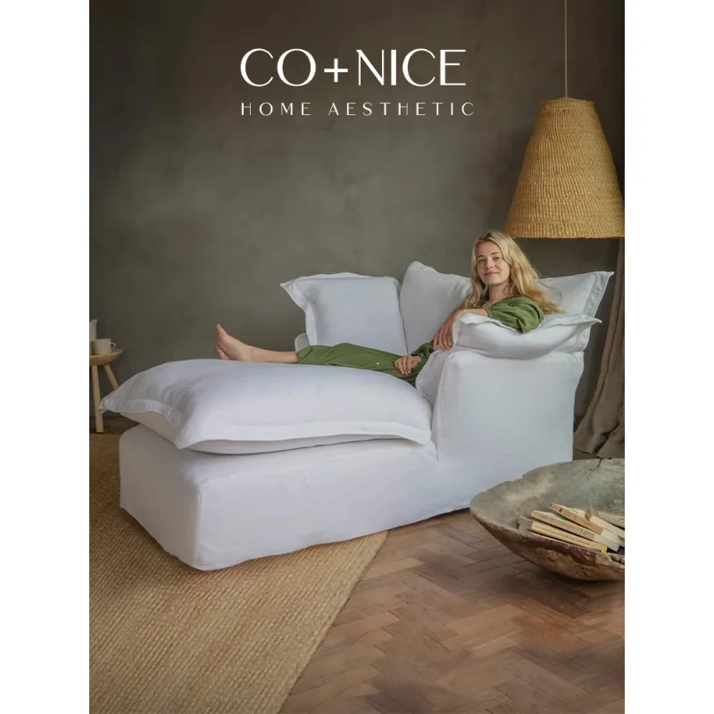 

CO+NICE Nordic style super soft down white fabric sofa detachable and washable single/four-person cloud sofa lounge chair