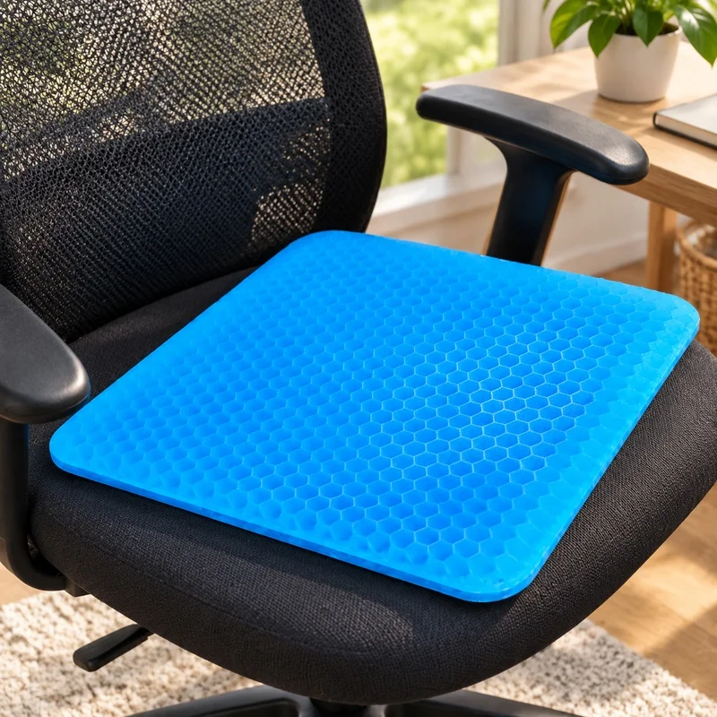 Gel Honeycomb Cushion for Tailbone Comfort and Pressure Reduction, Ideal for Office Chairs, Cars, Wheelchairs, and Home Seating