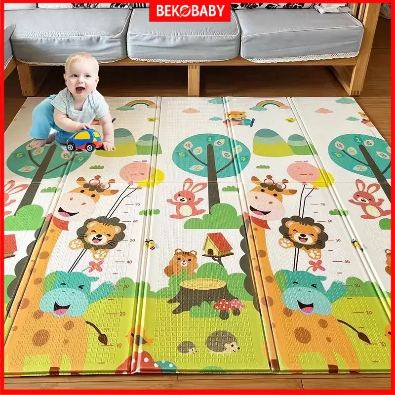 

Складной детский игровой коврик XPE, большой толстый игровой коврик, двусторонний водонепроницаемый портативный детский игровой коврик, нетоксичный Детский напольный коврик