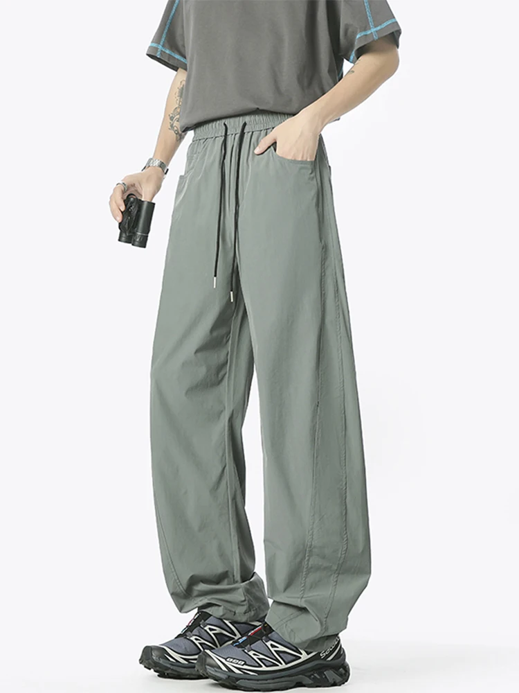 

Men's Casual Summer Lightweight Loose Sports Pants Straight Leg Loose Fit Breathable Comfortable Straight Cut Trousers