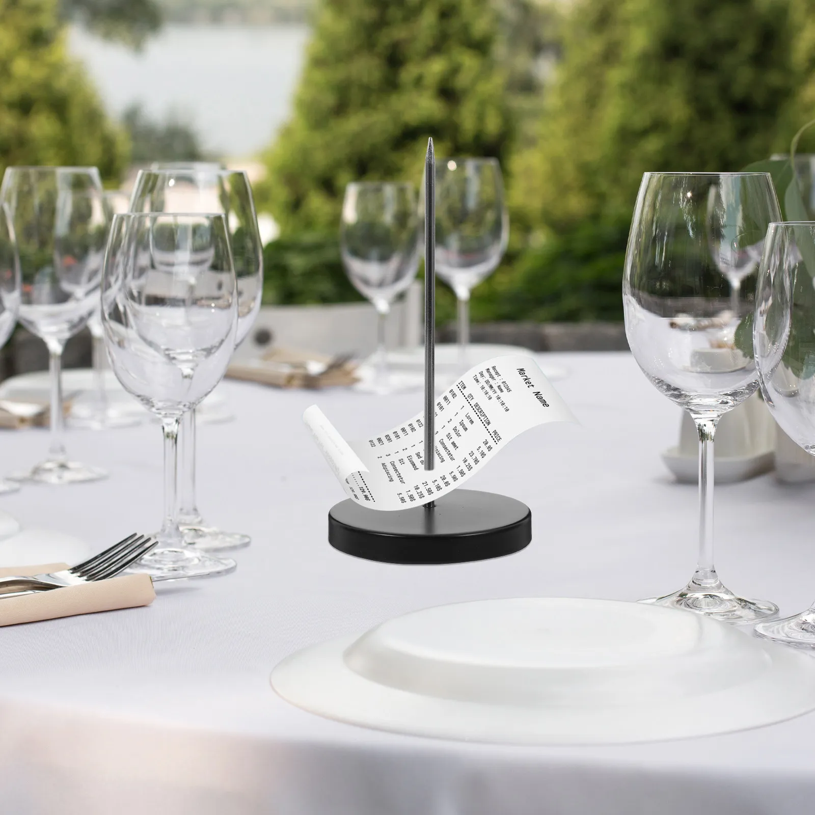 Stainless Steel Menu Ticket Holder Receipt Spike Heavy Duty Base Restaurant Bill Fork Check Spindle Desk Receipt Holder Spike