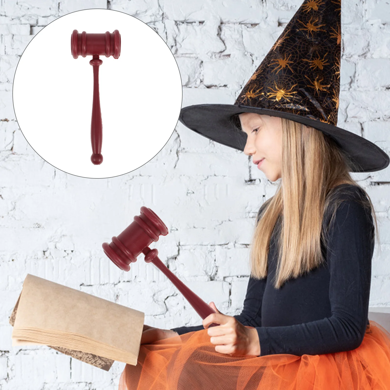 

Halloween Judge Hammer Novelty Lightweight Courtroom Gavel Party Performance Prop Fancy Dress Accessory Halloween Judge Hammer
