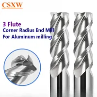 CNC R Bullnose Cutter R0.5 R1Surface Machining 3 Flutes  1,3,4,5,6,8,9,10,12-20mm Corner Radius Milling Cutter Aluminum End Mill