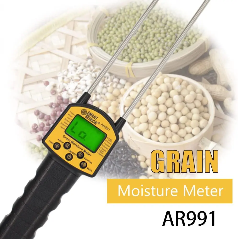 AR991 Digital Grain Moisture Meter Hygrometer Use For Corn Wheat Rice Bean Peanut Grain Measurement Moisture Humidity Tester