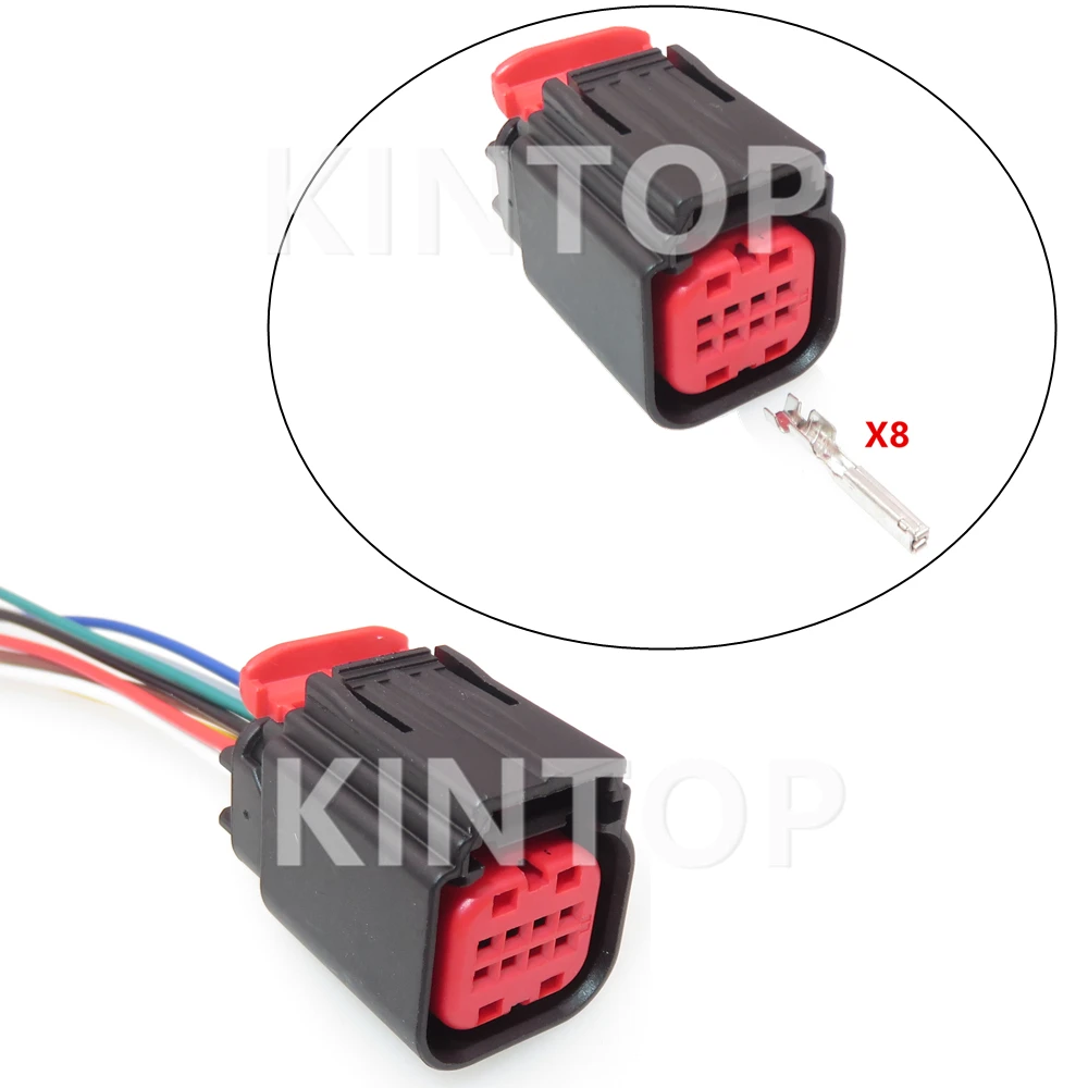 

1 Set 8 Pins Auto Starter Wiring Terminal Socket 1411001-1 Automotive Air Flow Meter Plug Waterproof Connector with Wires