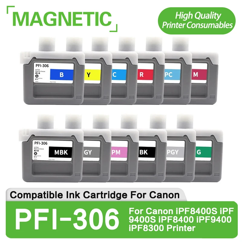 Imagem -01 - Cartucho de Tinta Compatível Pfi306 Apto para Canon Ipf8400s Ipf9400s Ipf8400 Ipf9400 Ipf8300 Pfi306 Pf8300 Conjunto cartucho de tinta compativel pfi306 apto para canon ipf8400s ipf9400s ipf8400 ipf9400 ipf8300 pfi306 pf8300 conjunto 01