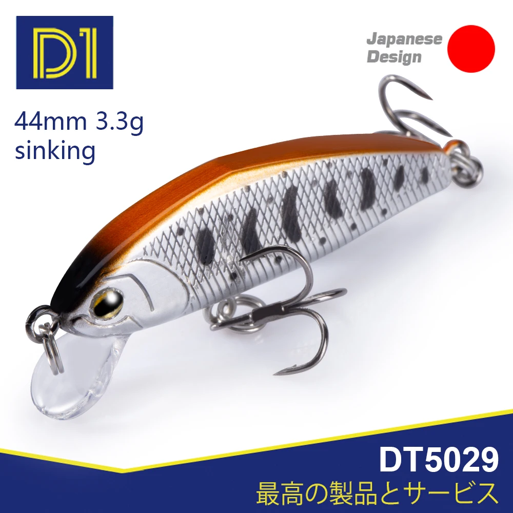 

D1 Fishing Sinking Minnow Lures Trout Wobblers 44mm Crankbait High-quality Artificial Freshwater Hard Bait Tackle 2020 Pesca Set