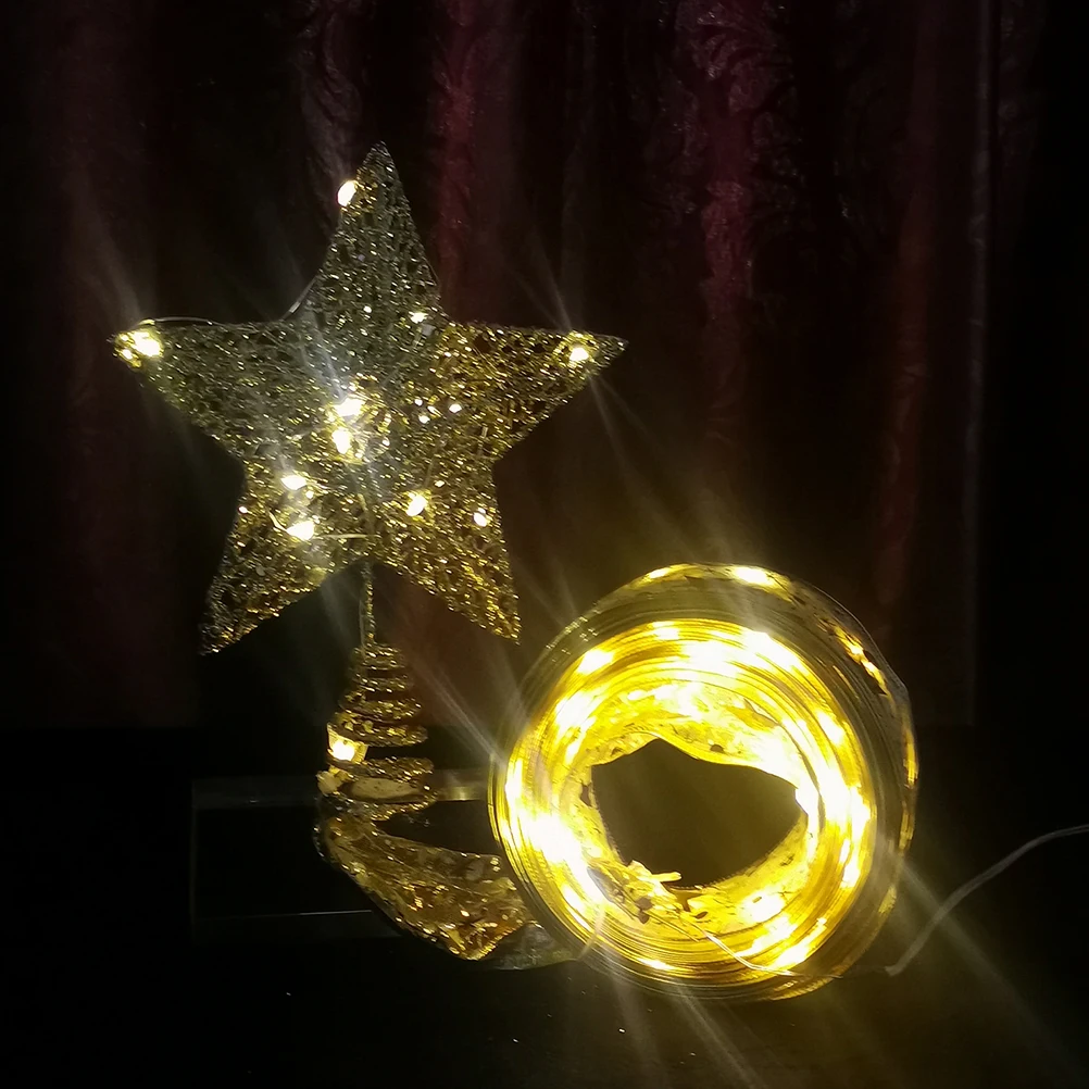 

Christmas Tree Topper Star Iron Ribbon Lighted nament for Home Party Holiday Decorations Christmas Tree Star Topper