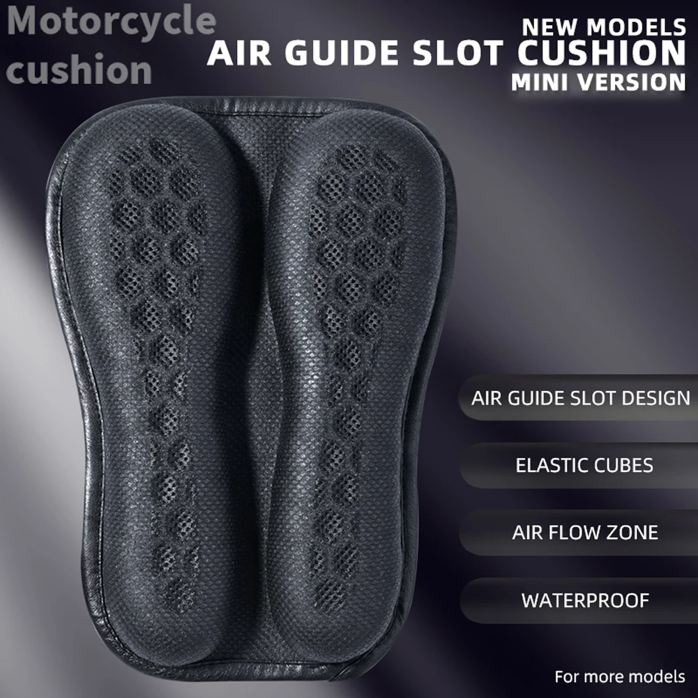 Cojín para asiento de motocicleta, suave, 3D, transpirable, panal, antideslizante, cojín para asiento de Gel para motocicleta, alivio de presión, funda para almohadilla de aire con memoria