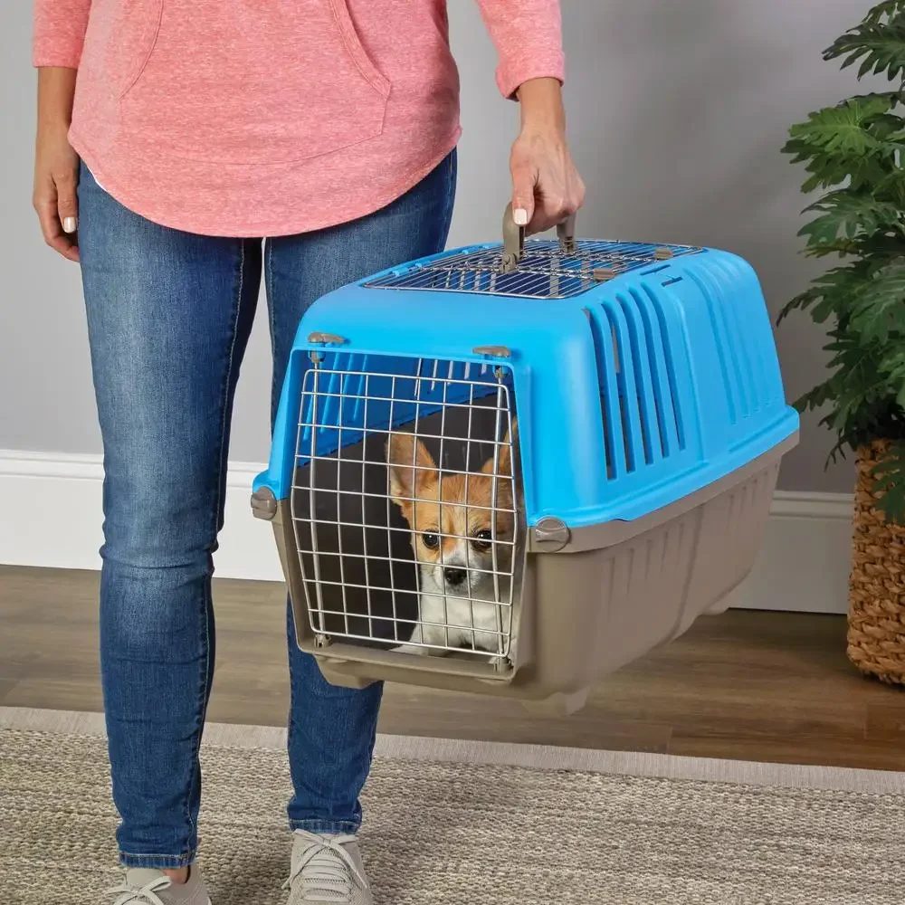 

Travel 24-Inch Spree Blue 2-Door Top Load Durable Easy to Clean Portable Function Animal Cat Dog Small Fast Assembly