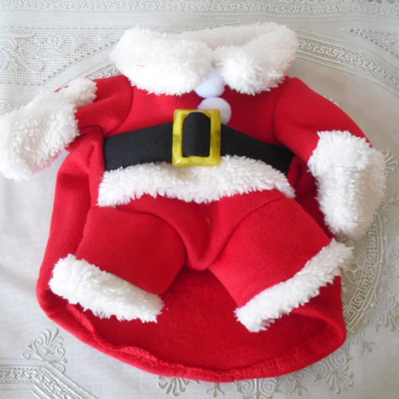 Pet Cat Cosplay Costumes Funny Christmas Party Dress Up Kitten Clothes for Small Medium Cats Winter Cozy Cat Santa Jacket Coat