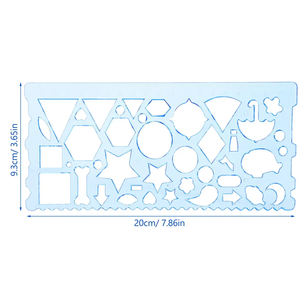 8-delige geometrie patroon tekening liniaal set Pp student sjabloon multifunctionele stencils voor schoolkantoor architectuur