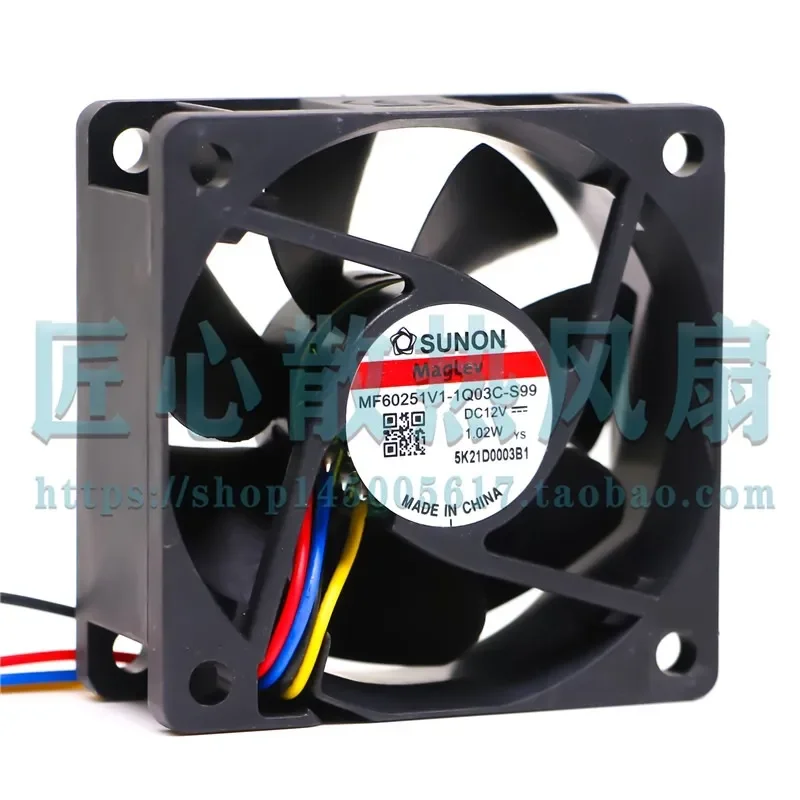 Original SUNON MF60251V1-1Q03C-S99 12V 1.02W 6025 6CM Chassis PWM Fan for Electronics Cooling