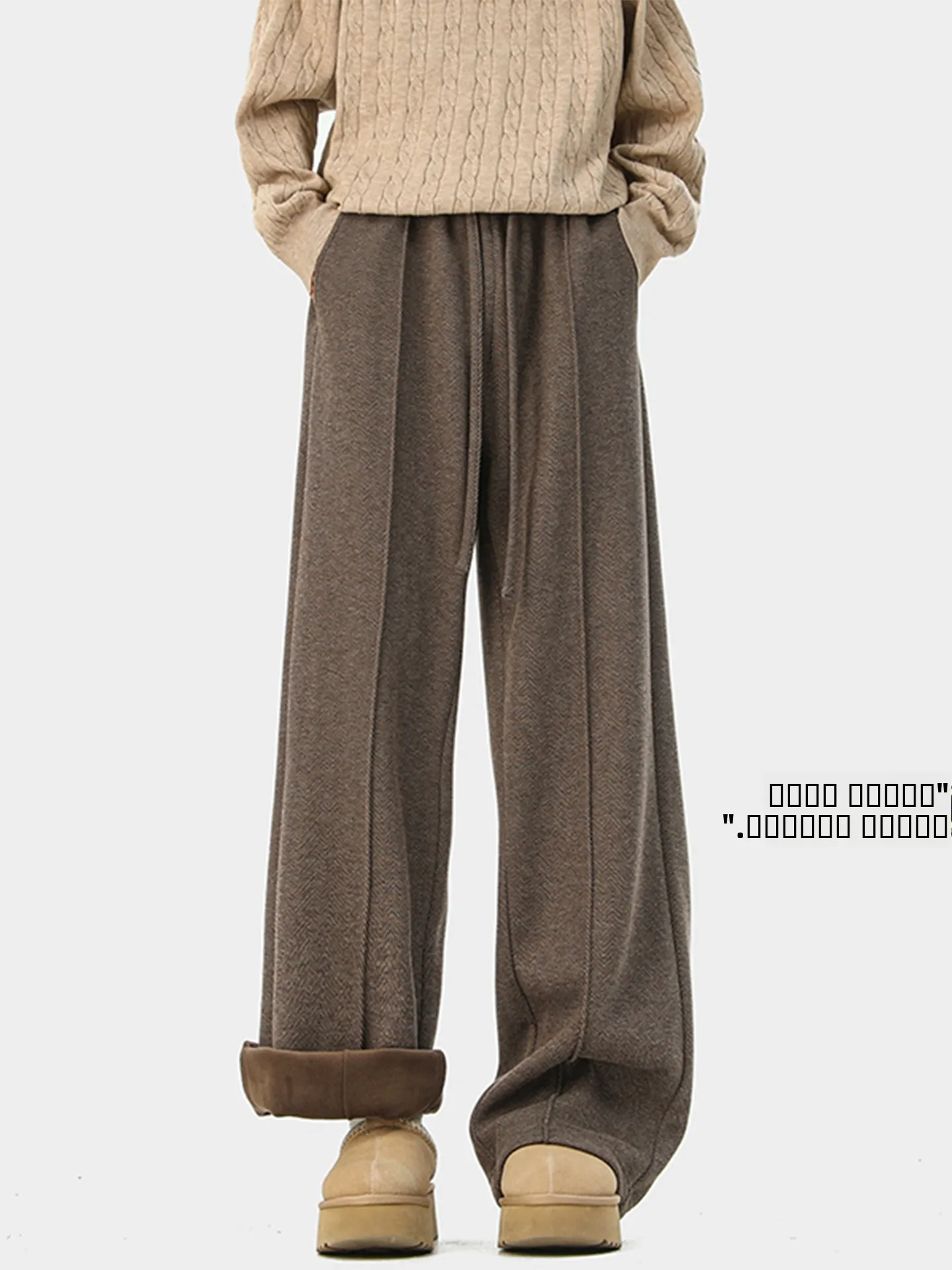 

Мужские зимние теплые брюки свободного кроя с начесом, модные повседневные прямые спортивные штаны