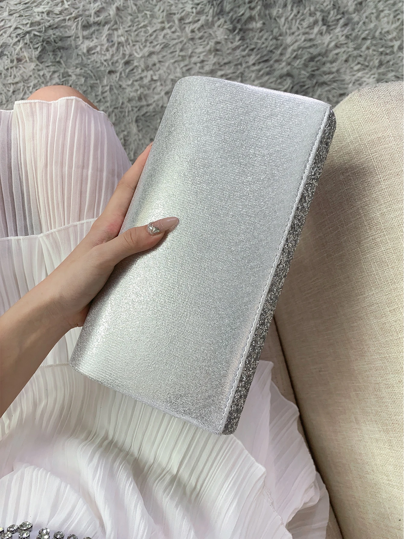 Glitter Bling,Shiny Elegant And Fashionable Envelope Clutch Bag, Party Wedding Handbag For Women Dinner Bag